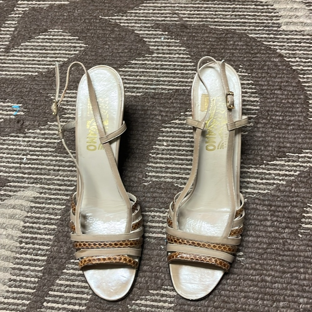 Salvatore Ferragamo Slingback Strapy Open Tie Heel - Picture 5 of 6